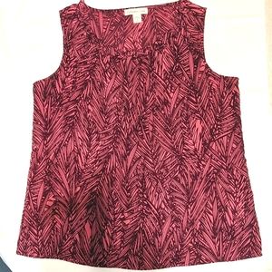 Coldwater Creek ladies sleeveless blouse tank top tunic Pink Maroon Med